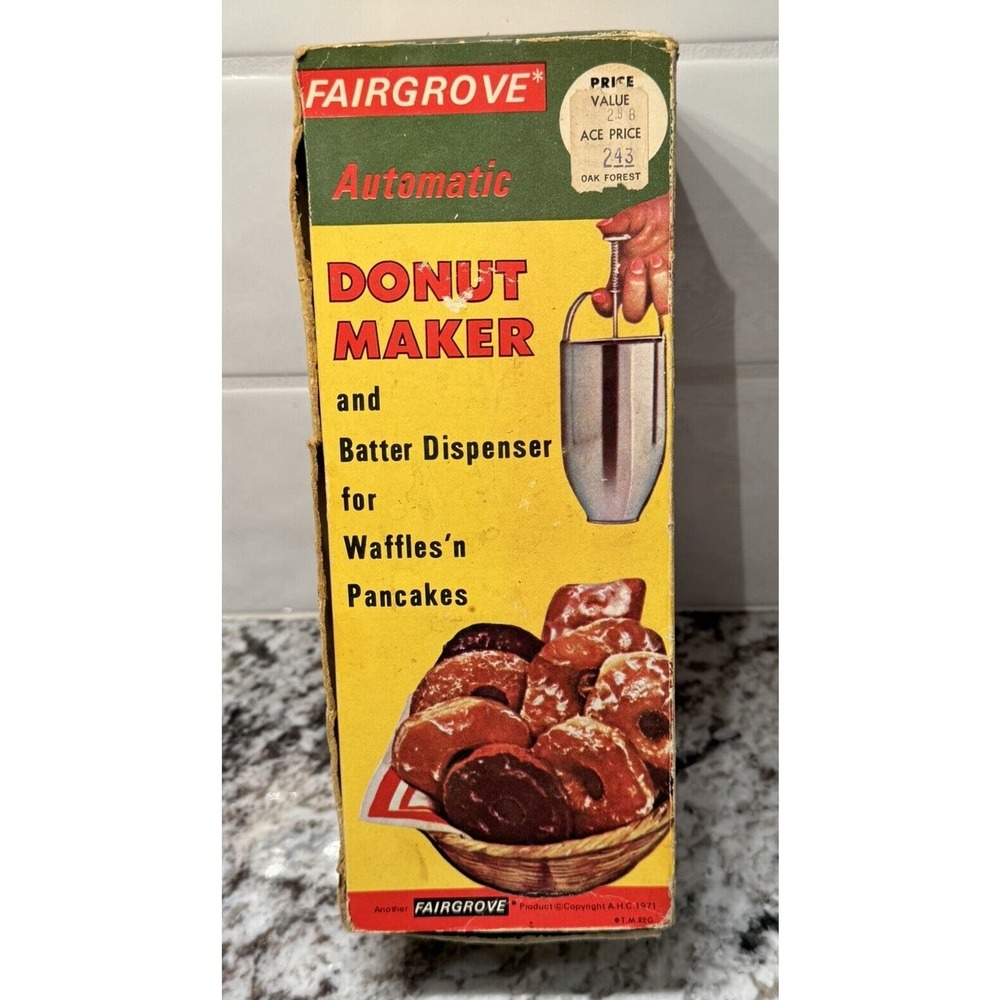 Vintage 1971 Fairgrove Automatic Donut Maker Recipes Original Box